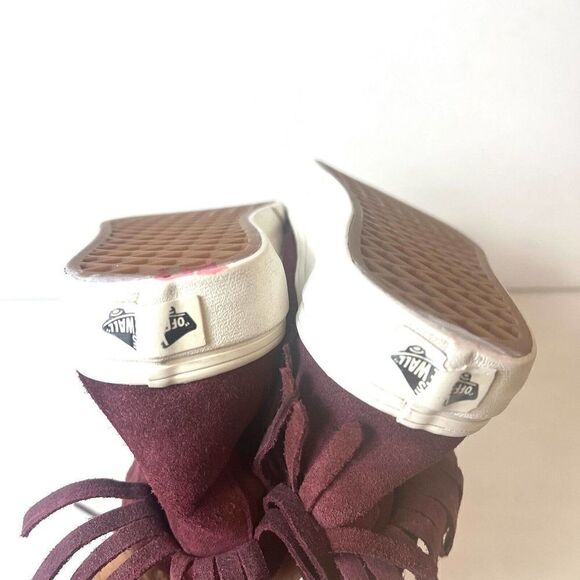 Vans Sk8 Hi Suede Fringe Skate Shoes Women’s 6 Men’s 4.5 Burgundy Lace Up Casual - Picture 9 of 13